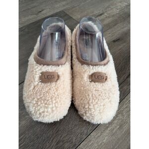 UGG Womens Birche Sherpa Fleece Slipper Shoes Tan Cream S/N 1007721 Size 8